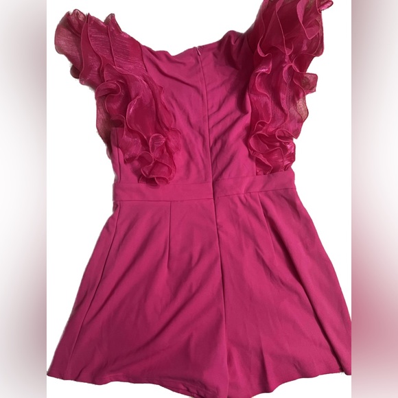 Shein Pink Ruffle Trim Romper - Picture 8 of 9